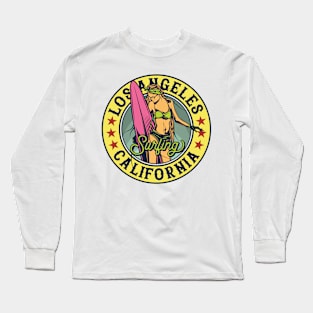 Los angeles surfing Long Sleeve T-Shirt